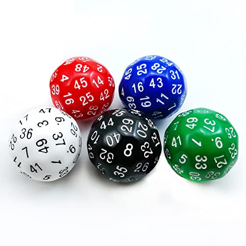 Bescon Polygonal Polyedrische Würfel 50 Seiten Würfel, D50 Sterben, 50 Seitige Würfel, W50 Spiel Würfeln, 50 - Seitige Würfel Der Verschiedene Farbige 5pcs Set von BESCON DICE