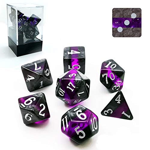 Bescon Polygonal Würfel Spielwürfel Mineralische Steine GEM VINES D&D Dice Set of 7, RPG - Rollenspiel Polyedrische Dice 7pcs Set of AMETHYST von BESCON DICE