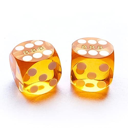 Bescon Professional Precision Dice Round Corner 5/8" (16mm) with Random Serial Number, Precision Cut Dice 16MM Gem Orange, 2pcs Set von BESCON DICE