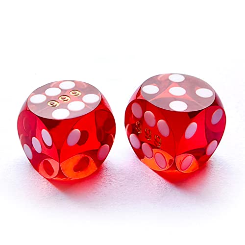 Bescon Professional Precision Dice Round Corner 9/16" (14.3mm) with Random Serial Number, Precision Cut Dice 14.3MM Gem Red, 2pcs Set von BESCON DICE