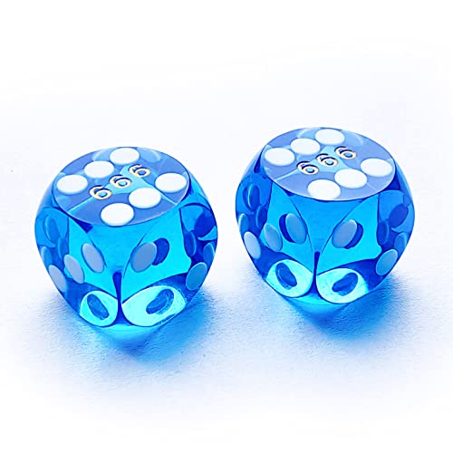 Bescon Professional Precision Dice Round Corner 5/8" (16mm) with Random Serial Number, Precision Cut Dice 16MM Gem Blue, 2pcs Set von BESCON DICE