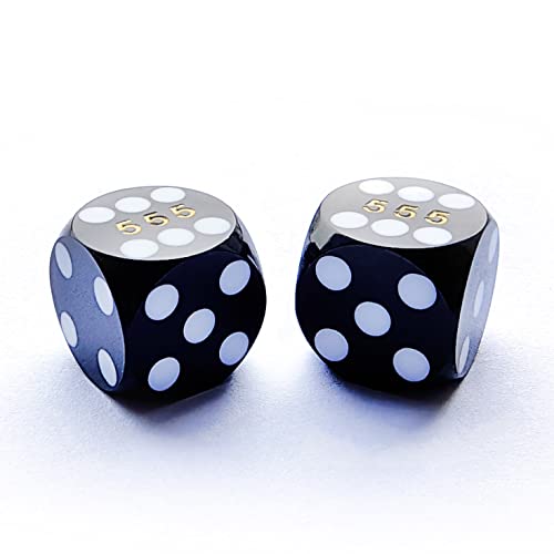 Bescon Professional Precision Dice Round Corner 5/8" (16mm) with Random Serial Number, Precision Cut Dice 16MM Solid Black, 2pcs Set von BESCON DICE