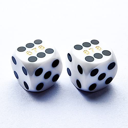 Bescon Professional Precision Dice Round Corner 5/8" (16mm) with Random Serial Number, Precision Cut Dice 16MM Solid White, 2pcs Set von BESCON DICE