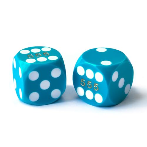 Bescon Professioneller Präzisionswürfel, bunt, solide und runde Ecken, 14,3 mm, einfarbig, Präzisions-Backgammon-Würfel, 14,3 mm, Hellblau von BESCON DICE