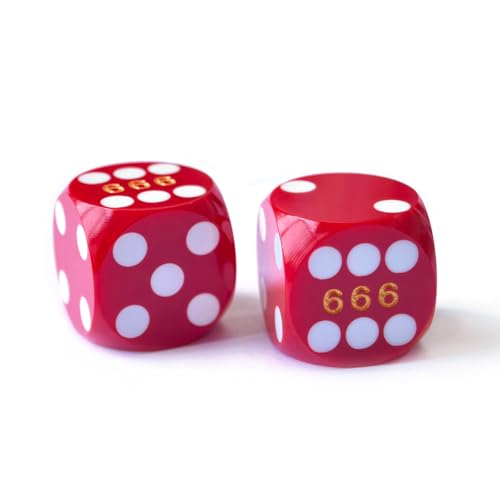 Bescon Professioneller Präzisionswürfel, bunt, solide und runde Ecken, 14,3 mm, einfarbig, Präzisions-Backgammon-Würfel, 14,3 mm, Rot Bescon Professioneller Präzisionswürfel, bunt, solide und runde Ecken, 14,3 mm, einfarbig, Präzisions-Backgammon-Würfel, 14,3 mm, Rot von BESCON DICE