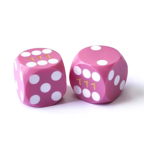 Bescon Professioneller Präzisionswürfel, bunt, solide und runde Ecken, 14,3 mm, einfarbig, Präzisions-Backgammon-Würfel, 14,3 mm (Solid Pink) von BESCON DICE