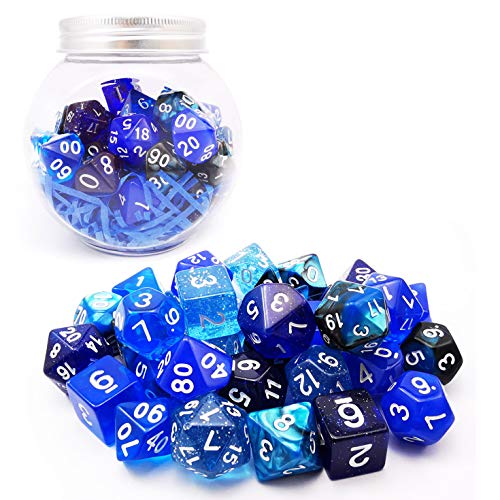 Bescon RPG Dice Set 35pcs Ocean Blue Set, DND Role Playing Game Dice 5X7pcs von BESCON DICE