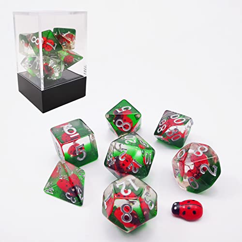 Bescon Red Ladybug RPG Dice Set of 7, Novelty Ladybugs Polyhedral Game Dice Set von BESCON DICE