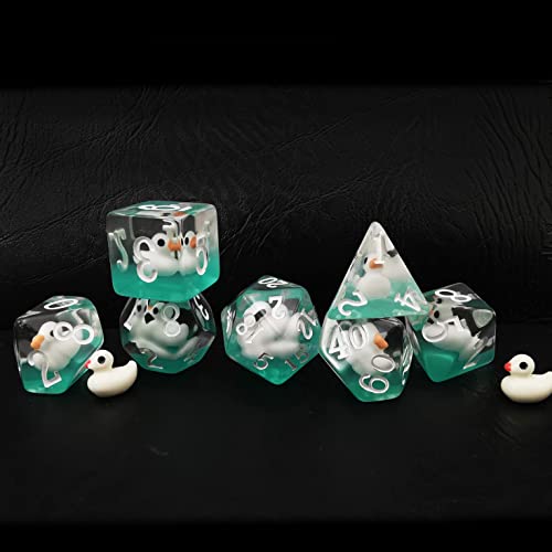 Bescon Swimming WhiteDuck RPG Dice Set of 7, Novelty White Duck Polyhedral Game Dice Set von BESCON DICE