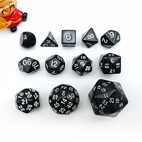 Bescon Vollständige Polygonal Polyedrische Würfel Set 12pcs D3-D60, Dungeons und Dragons Würfel Set D3 D4 D6 D8 D10 D% D12 D20 D24 D30 D50 D60 Schwarz Farbe Bescon Vollständige Polygonal Polyedrische Würfel Set 12pcs D3-D60, Dungeons und Dragons Würfel Set D3 D4 D6 D8 D10 D% D12 D20 D24 D30 D50 D60 Schwarz Farbe von BESCON DICE
