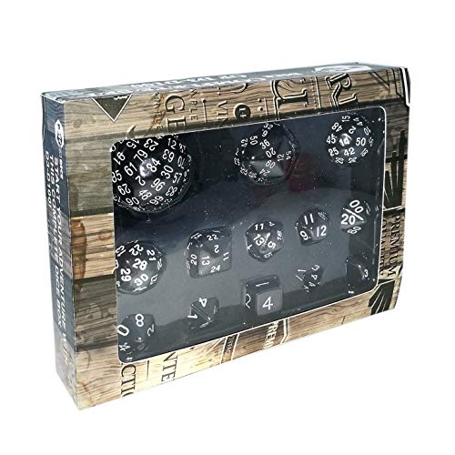 Bescon Vollständige Polygonal Polyedrische Würfel Set 13pcs D3-D100, Dungeons und Dragons Würfel Set D3 D4 D6 D8 D10 D% D12 D20 D24 D30 D50 D60 D100 Schwarz Farbe Bescon Vollständige Polygonal Polyedrische Würfel Set 13pcs D3-D100, Dungeons und Dragons Würfel Set D3 D4 D6 D8 D10 D% D12 D20 D24 D30 D50 D60 D100 Schwarz Farbe von BESCON DICE