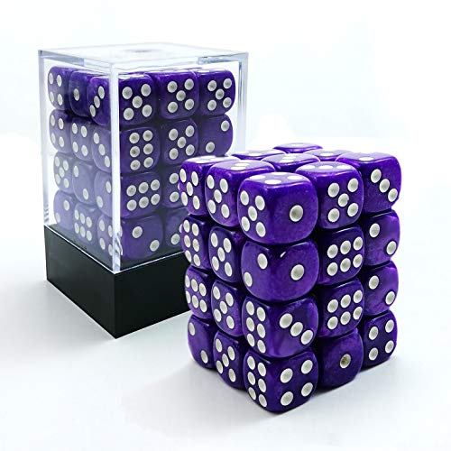 Bescon Würfel w6 12mm 36er Brick Box, 12mm Six Sided Die (36) Block of Dice, Marmor Pearl Purple von BESCON DICE