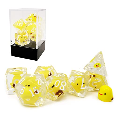 Bescon Yellow Chicken RPG Dice Set of 7, Novelty Chicken Polyhedral Game Dice Set von BESCON DICE