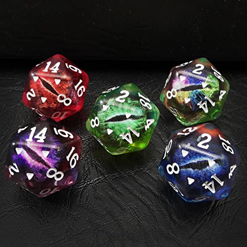 Bescon's Polyhedral Dragon Eye 20 Sides Dice 5pcs Set, Standard Size of 20MM von BESCON DICE