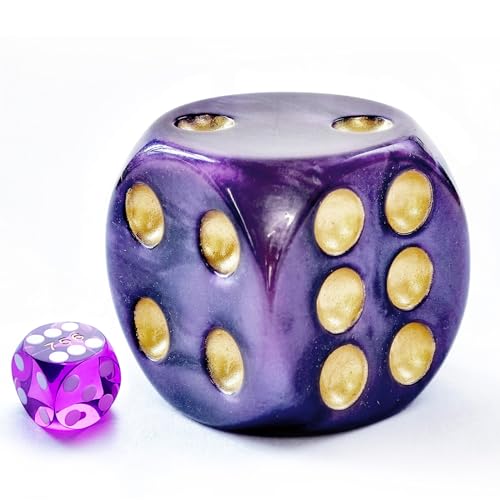 Jumbo-DND-Würfel aus massivem Acryl, 40 mm, Perlviolett D6, große Spielwürfel Jumbo-DND-Würfel aus massivem Acryl, 40 mm, Perlviolett D6, große Spielwürfel von BESCON DICE