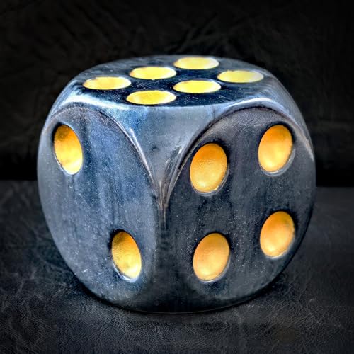 Jumbo-DND-Würfel aus massivem Acryl, 40 mm, 6-seitig mit Pips, große Perlschwarz, D6, große Party-Würfel Jumbo-DND-Würfel aus massivem Acryl, 40 mm, 6-seitig mit Pips, große Perlschwarz, D6, große Party-Würfel von BESCON DICE