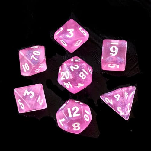 Moonstone Mini-DND-Würfel-Set für MTG-Rollenspiel, Dungeons and Dragons, 10 mm, Mondstein-Rosa von BESCON DICE