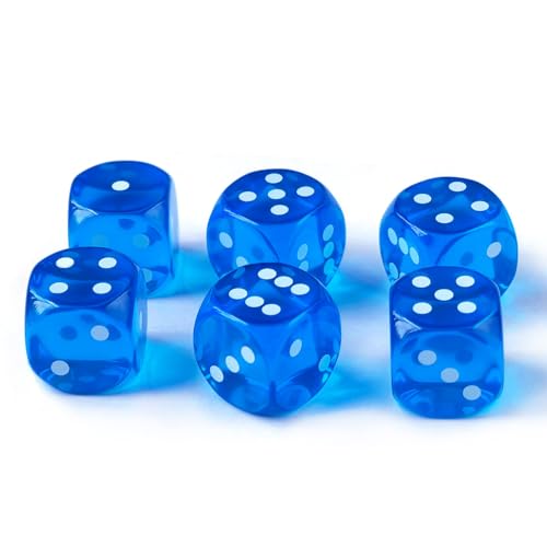 Präzisionswürfel, 14,5 mm, durchscheinende Farben, 1,4 cm, 6-teiliges Set von BESCON DICE
