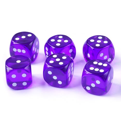 Präzisionswürfel, 14,5 mm, durchscheinende Farben, 1,4 cm, 6-teiliges Set von BESCON DICE