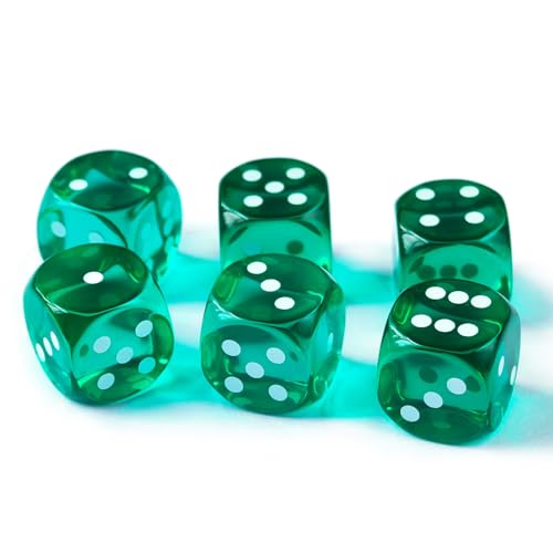 Präzisionswürfel, 14,5 mm, durchscheinende Farben, 1,4 cm, 6-teiliges Set von BESCON DICE
