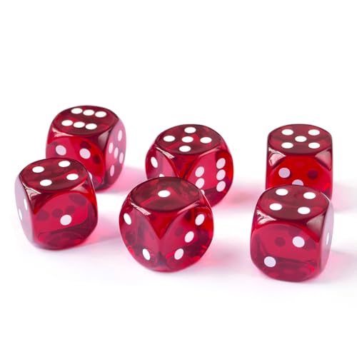 Präzisionswürfel, 14,5 mm, durchscheinende Farben, 1,4 cm, 6-teiliges Set von BESCON DICE