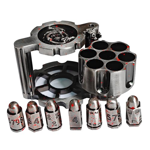 Revolver-Würfel-Set, 7-teilig, polyedrische Kugelwürfel mit drehbarem Revolver-Zylindergehäuse, Cyberpunk-Stil, Tisch-RPG-Würfel für Dungeons and Dragons, Tischspiele Revolver-Würfel-Set, 7-teilig, polyedrische Kugelwürfel mit drehbarem Revolver-Zylindergehäuse, Cyberpunk-Stil, Tisch-RPG-Würfel für Dungeons and Dragons, Tischspiele von BESCON DICE