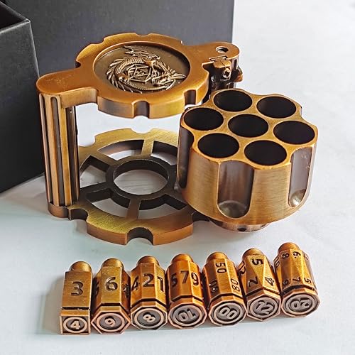 Revolver-Würfel-Set, 7-teilig, polyedrische Kugelwürfel mit drehbarem Revolver-Zylindergehäuse, Cyberpunk-Stil, Tisch-RPG-Würfel für Dungeons and Dragons, Tischspiele Revolver-Würfel-Set, 7-teilig, polyedrische Kugelwürfel mit drehbarem Revolver-Zylindergehäuse, Cyberpunk-Stil, Tisch-RPG-Würfel für Dungeons and Dragons, Tischspiele von BESCON DICE