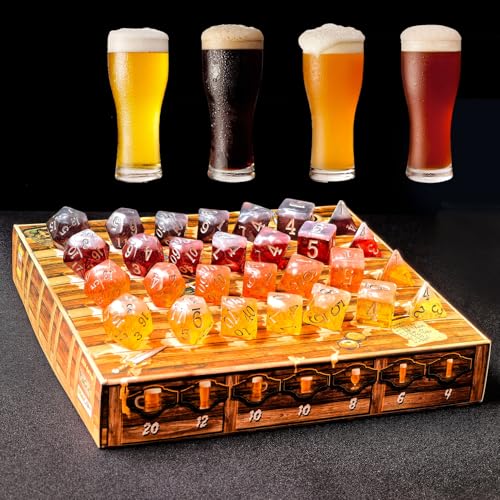 The Tavern Trinkspiel, polyedrisches Bierwürfel-Set für Trinkspiel oder PRG-Spiele (28-teiliges Original-Biersets) von BESCON DICE