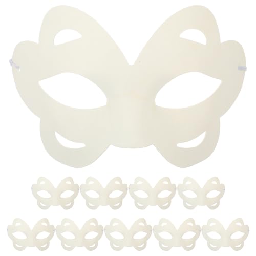 10 Stücke Blanko Masken Kinder: Masken Zum Basteln Blanko Papier Augenmasken DIY Maskerade Maske Karneval Maske Anziehmasken Für Kinder Graffiti Kunsthandwerk Handwerk von BESPORTBLE