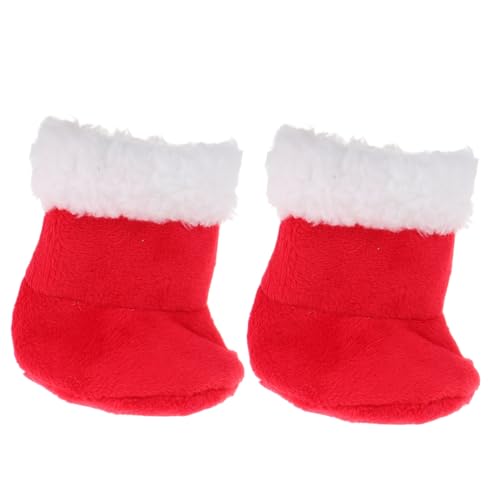 BESPORTBLE 1 Paar Simulierte Weihnachtsstiefel Puppenzubehör Mini Puppen Schuhdekor Puppenhausstiefel Puppen Schneestiefel Puppendekorationszubehör Miniatur Pelzstiefel von BESPORTBLE