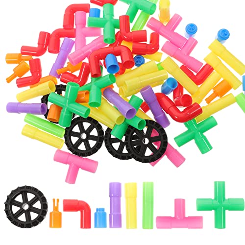 BESPORTBLE Bausteine Kinder Lernspielzeug für 1-7 Selbstgemacht Rohrspielzeug mit Steckbausteinen Kreatives Konstruktionsspielzeug für Zuhause und Kindergarten von BESPORTBLE