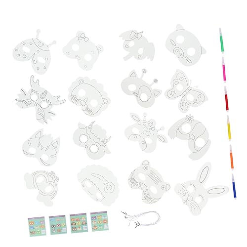BESPORTBLE 1 Satz DIY Tiermasken für Unbemalte Graffiti Masken zum Malen und Gestalten für Partys Halloween und Karneval Kreative Bastelideen für Kleine Künstler BESPORTBLE 1 Satz DIY Tiermasken für Unbemalte Graffiti Masken zum Malen und Gestalten für Partys Halloween und Karneval Kreative Bastelideen für Kleine Künstler von BESPORTBLE