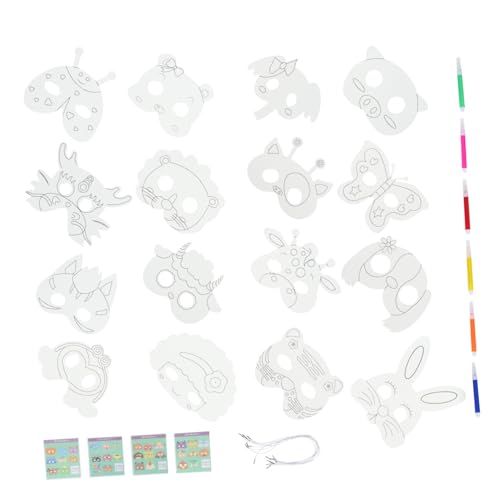 BESPORTBLE 1 Satz DIY Tiermasken für Unbemalte Masken für Kreative und Bastelprojekte für Halloween Geburtstagsfeiern und Rollenspiele von BESPORTBLE