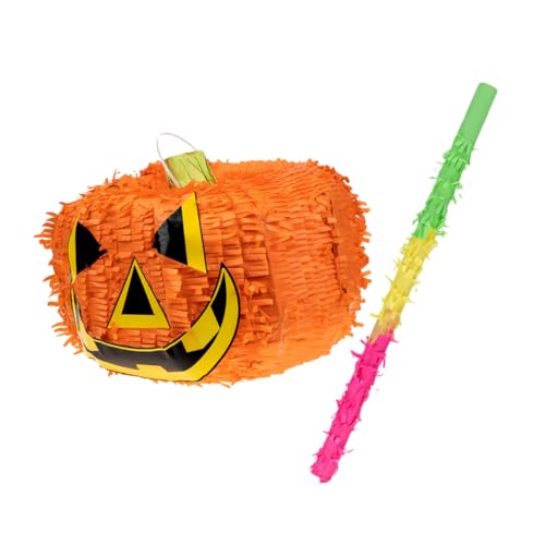 BESPORTBLE 1 Satz Faltbare Halloween Piñata mit Stick Lustige Kürbis Piñata für Kindergeburtstag und Partys zum Befüllen mit Süßigkeiten und Geschenken Dekoration für Halloween Feiern von BESPORTBLE
