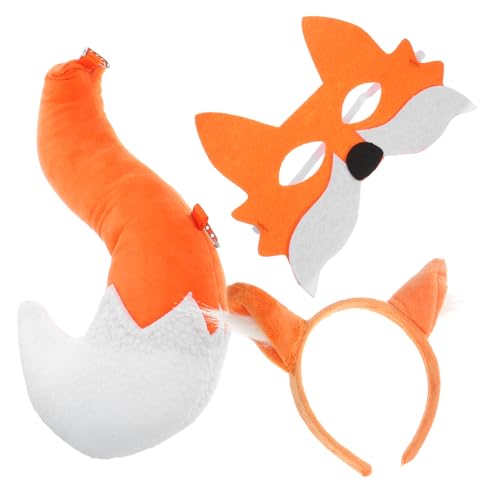 BESPORTBLE 1 Satz Fox Mask Stirnband- -drei-teiliger-set Fuchs Kostümzubehör Fuchsparty Halloween Realistisch Und Ohren Maskenkostüm Für Kostüm-cosplay Aus Kunstfell Led Plastik BESPORTBLE 1 Satz Fox Mask Stirnband- -drei-teiliger-set Fuchs Kostümzubehör Fuchsparty Halloween Realistisch Und Ohren Maskenkostüm Für Kostüm-cosplay Aus Kunstfell Led Plastik von BESPORTBLE