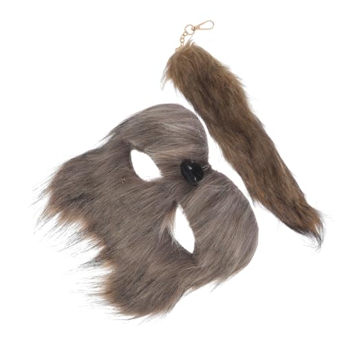 BESPORTBLE 1 Satz Fuchsmaske mit Flauschigem Fuchsschwanz Teiliges Kostümset für Halloween Karneval und Cosplay Tiermaske und für Kreative Verkleidungen und Partys von BESPORTBLE