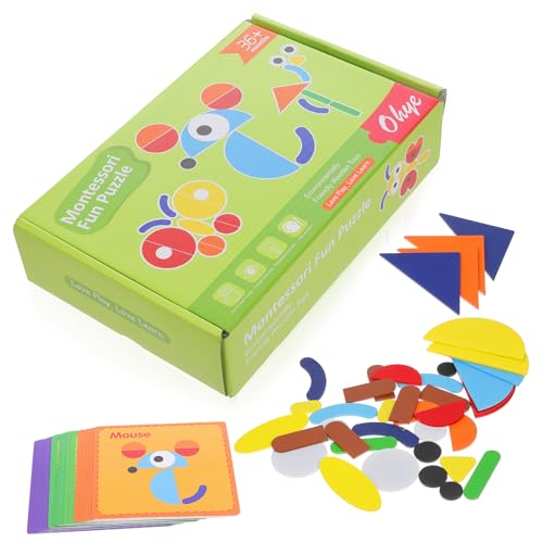 BESPORTBLE 1 Satz Geometrisches Formen Puzzle für Holz Montessori mit Mustern von Kreativität und Hand Auge Koordination Inspirationskarten BESPORTBLE 1 Satz Geometrisches Formen Puzzle für Holz Montessori mit Mustern von Kreativität und Hand Auge Koordination Inspirationskarten von BESPORTBLE