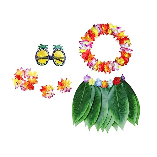 BESPORTBLE 1 Satz Hawaiianische Kleidung Geburtstagsdekorationen Ananas Zubehör Outfit Thematisiert Kostüm Tropisch Partydekorationen Mädchen Rock Junge Bausatz Strand Gras von BESPORTBLE