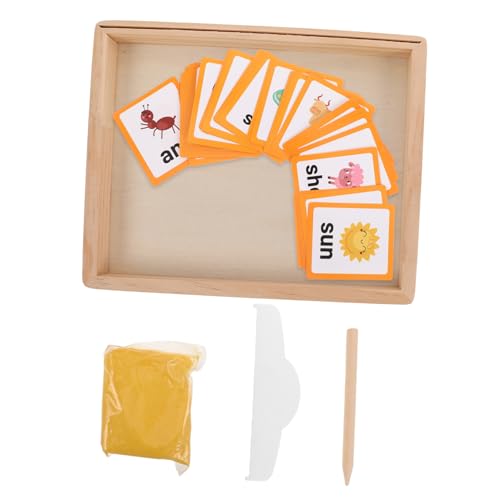 BESPORTBLE 1 Satz Holz Sandtray für Montessori Sandkasten zum Schreiben mit Holzstift für Kreative Frühe Bildung Lernspielzeug für Vorschule und Klassenraum von BESPORTBLE