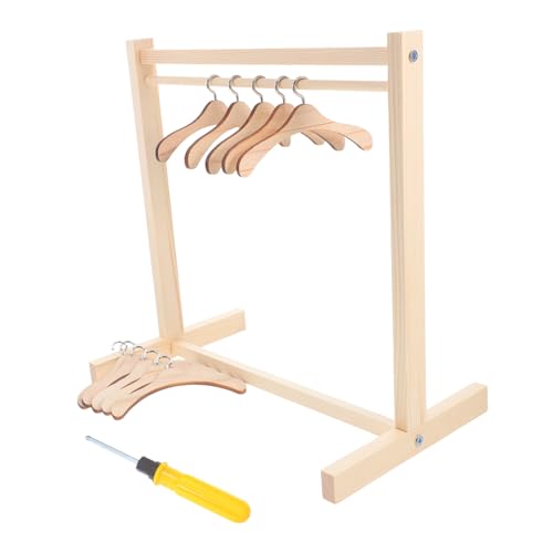 BESPORTBLE 1 Satz Holzpuppen Kleiderständer mit Miniatur Puppen Bügeln für Puppenhaus Zubehör zur Aufbewahrung von Prinzessinnenkleidern und Outfits BESPORTBLE 1 Satz Holzpuppen Kleiderständer mit Miniatur Puppen Bügeln für Puppenhaus Zubehör zur Aufbewahrung von Prinzessinnenkleidern und Outfits von BESPORTBLE