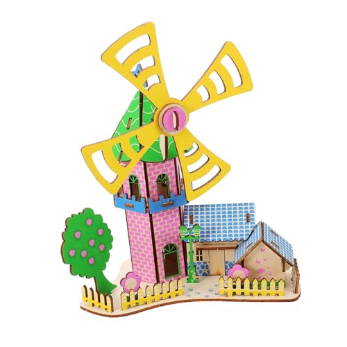 BESPORTBLE 1 Satz Holzpuzzle Bausatz DIY Windmühlenhaus Modell Stabiles Holzmaterial Leicht zu Montieren Perfektes Deko Element für Zuhause BESPORTBLE 1 Satz Holzpuzzle Bausatz DIY Windmühlenhaus Modell Stabiles Holzmaterial Leicht zu Montieren Perfektes Deko Element für Zuhause von BESPORTBLE