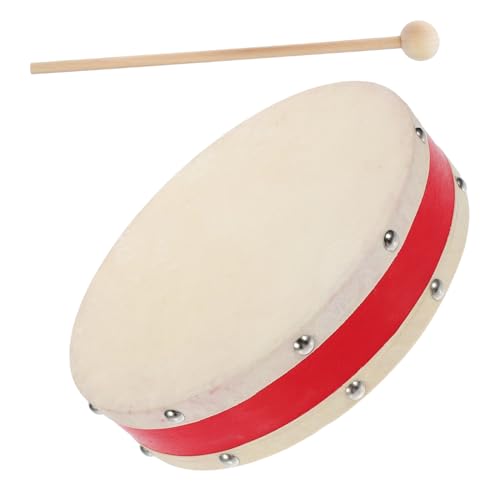 BESPORTBLE 1 Satz Kinderspielzeug-Tamburin Schlagzeug klein Mini hühner kinderspielsachen Hand Drums musikalisches Handtrommeln für Vorschulmusical Schaffell von BESPORTBLE