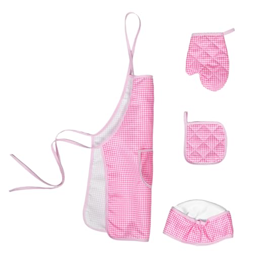 BESPORTBLE 1 Satz Kochschürze Set für Mütze und Handschuh Verstellbare Schürze für Mädchen zum Backen und Kochen Robustes Hautfreundliches Material für Kreatives Spiel und Aktivitäten der von BESPORTBLE