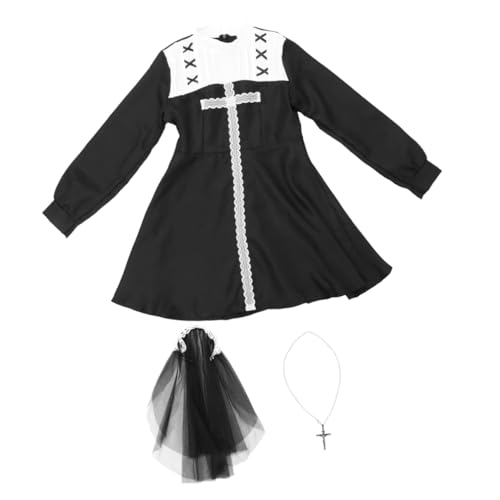 BESPORTBLE 1 Satz Kostüme Unserer Lieben Frau Outfits Gruseliges Halloween Horror-nonnenkostüm Nonne Cosplay Kostüm Kostümparty Für Erwachsene Gotisch Die Chemiefasermischung Black von BESPORTBLE