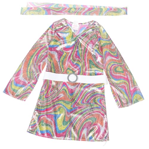BESPORTBLE 1 Satz Langarmkleid für Vintage Retro Disco mit Kopfbedeckung für Karneval Cosplay Sicherer Bequemer Auffälliges Design für Kleine Tänzerinnen BESPORTBLE 1 Satz Langarmkleid für Vintage Retro Disco mit Kopfbedeckung für Karneval Cosplay Sicherer Bequemer Auffälliges Design für Kleine Tänzerinnen von BESPORTBLE
