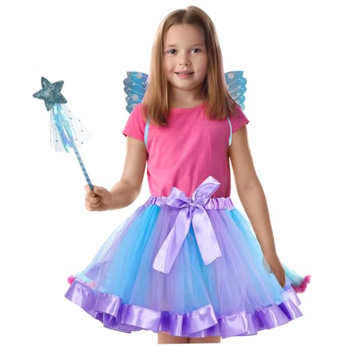 BESPORTBLE 1 Satz Mesh-tutu-rock Kleines Mädchen Tutu Schmetterlingsrock Tüll-mesh-rock Schmetterlingskleid Märchenkostüm Schmetterlings-kostümrock Feenflügel Für Mädchen Flügel Kostüm Flachs von BESPORTBLE