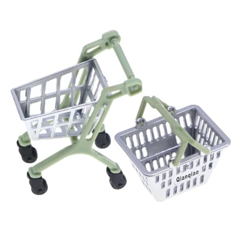 BESPORTBLE 1 Satz Mini Supermarkt Einkaufskorb mini einkaufswagen Lebensmittel für Puppenhaus-Miniatur-Einkaufskorb Einzelhandelskorb Plastik von BESPORTBLE
