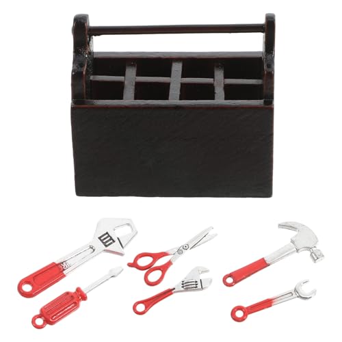 BESPORTBLE 1 Satz Mini Werkzeugkasten Set Puppenhaus Mini Werkzeuge und Toolbox für Realistische Dekoration Robustes für DIY Projekte von BESPORTBLE