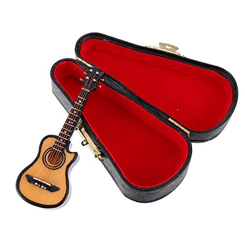 BESPORTBLE 1 Satz Miniatur Gitarre Modell Statue Kunsthandwerk mit Koffer Ständer Desktop Ornament für Musikliebhaber und Gitarre Spieler Dekoration für Zuhause und Büro von BESPORTBLE