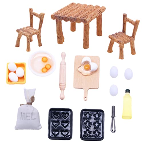BESPORTBLE 1 Satz Miniatur Möbel Set aus Holz Teiliges Puppenhaus Zubehör mit Stuhl und Tisch für Kreativität und Fantasie von BESPORTBLE